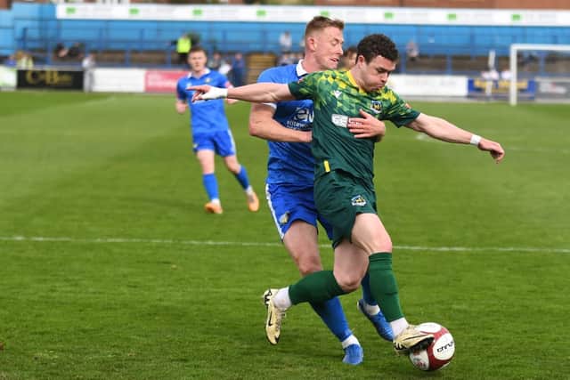 Action from Hebburn Town's defeat at Gainsborough Trinity (photo Tyler Lopes)