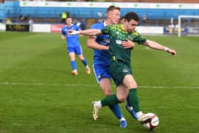 Action from Hebburn Town's defeat at Gainsborough Trinity (photo Tyler Lopes)