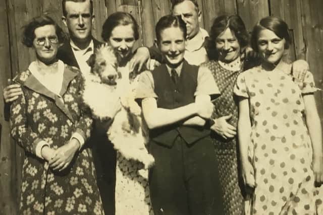 A family photo with William in the centre. Private Thomson was wounded by machine gun fire on May 21, 1940, and died soon afterwards.