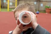 This young pupil had his eyes firmly fixed on the camera in a playground scene from 16 years ago.