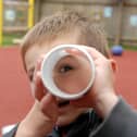 This young pupil had his eyes firmly fixed on the camera in a playground scene from 16 years ago.