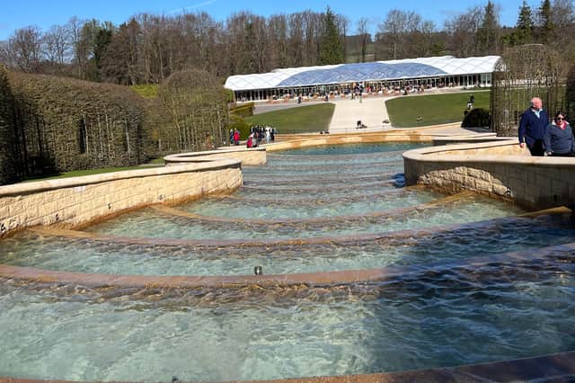Top of the water feature at Alnwick Gardens