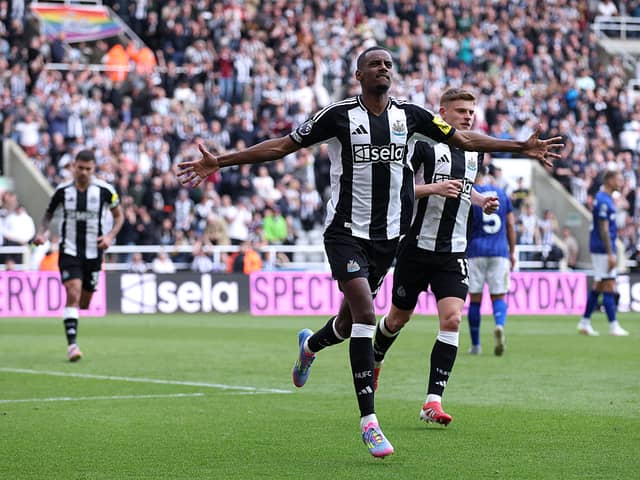 Alexander Isak scores for Newcastle United against Ipswich Town.