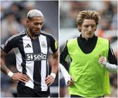 Joelinton missed Saturday's win over Ipswich Town with a knee injury. Eddie Howe revealed that Anthony Gordon is still not match fit amid concerns over a knee issue.