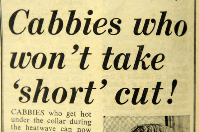 The 1983 Shields Gazette headline which had us all pondering on cabbie attire.