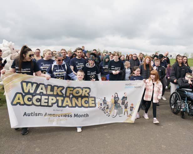 Families at the start of the Walk for Acceptance