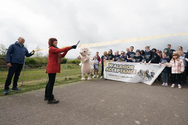 Pam Royle at the start of the walk.