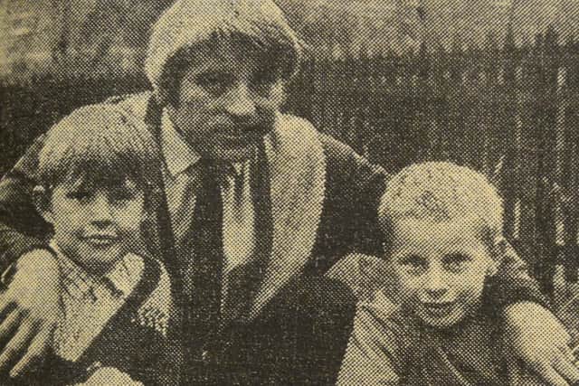 John Brownless with the two boys who found the grenade, his son Ian, left, and the lad’s pal Paul Vacher.