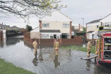 A fire crew dealing with flooding in Prince of Wales close in 2017.