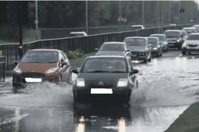 A back-up of cars as drivers tried to negotiate the 2017 Spring flash floods.