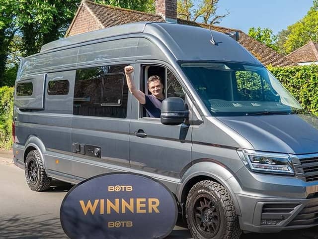 Nigel was over the moon with his prize 