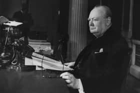  Prime Minister of Great Britain Winston Churchill  makes his VE Day Broadcast to the world on May 8, 1945.