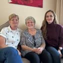 Carol Victoria Parker, centre,, with her granddaughter, Melissa Victoria Simpson, right, and Carol's daughter Victoria Littlemore - and they all have birthdays on VE Day.