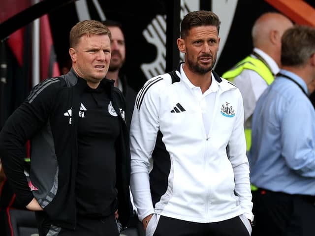 Eddie Howe and Jason Tindall at Newcastle United.