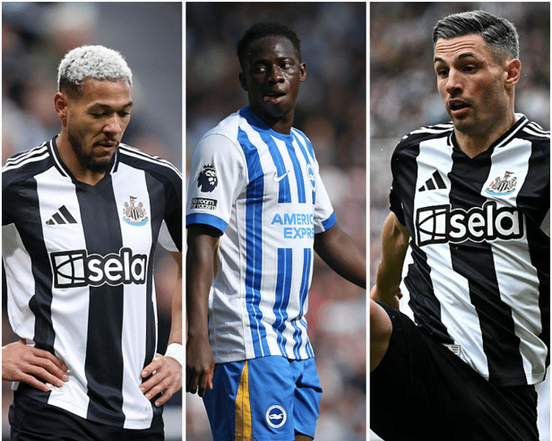 Joelinton, Yankuba Minteh and Fabian Schar