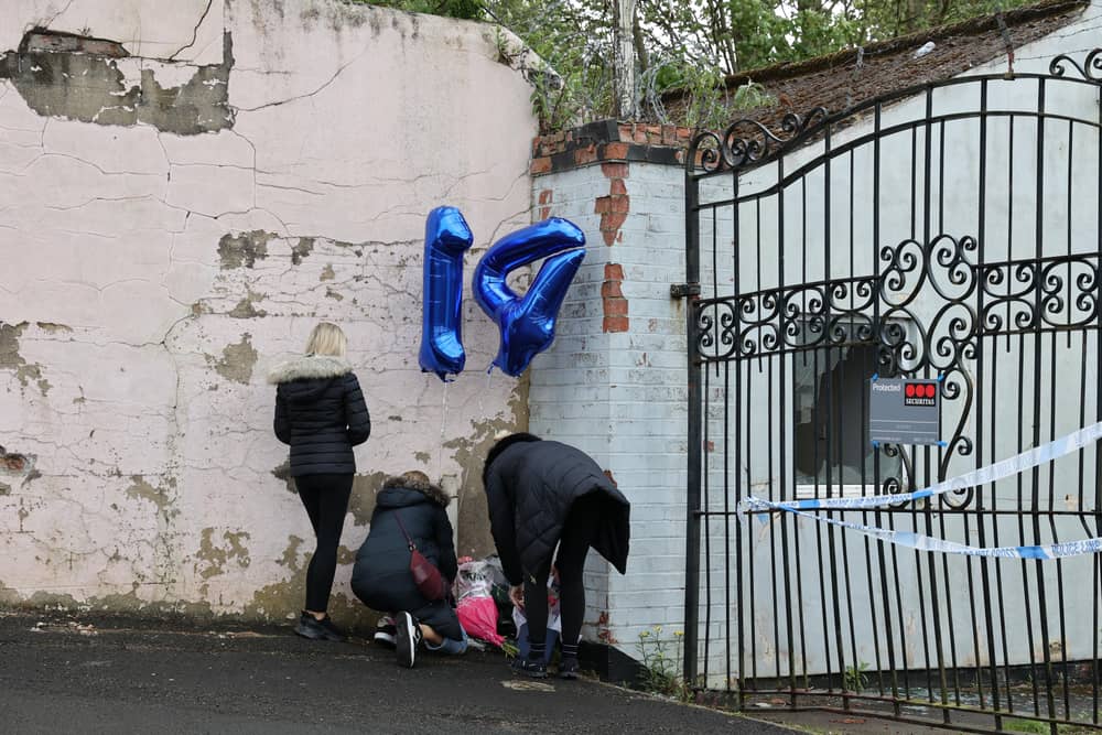 Well wishers leave floral tributes outside Fairfield Industrial Park in the Bill Quay area of Gateshead.