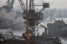 Freighters bring cargoes of iron ore to the cranes on the River Tyne, at South Shields in 1970.
Photo By RDImages/Epics/Getty Images)
