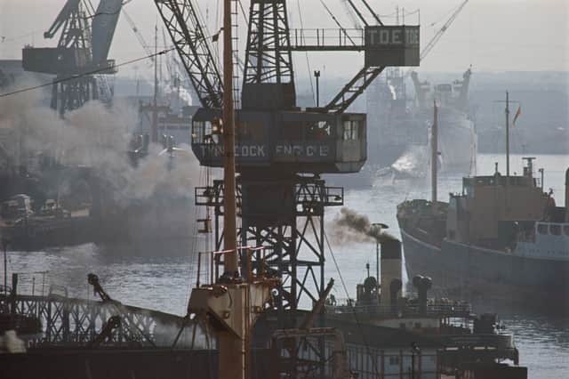 Freighters bring cargoes of iron ore to the cranes on the River Tyne, at South Shields in 1970.
Photo By RDImages/Epics/Getty Images)