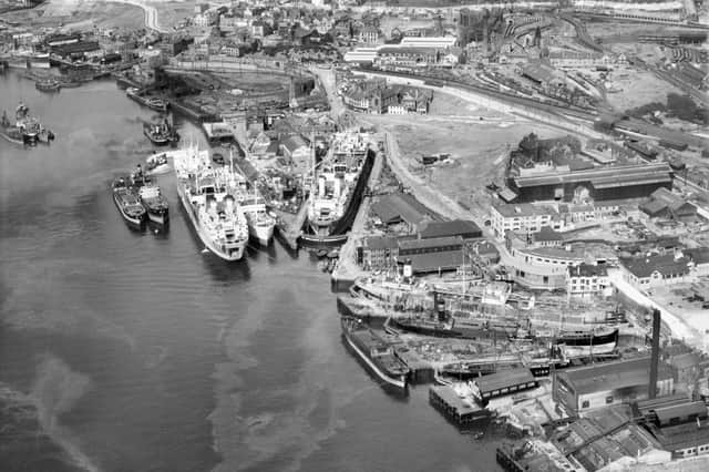 Middle Docks & Engineering Company Ltd in 1947.
The South Shields scene shows the Ship Repair Yard. (Photo by English Heritage/Heritage Images/Getty Images)