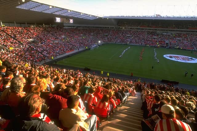 Fans fill the Stadium of Light for a special day in August 1997.  Credit: Stu Forster /Allsport.