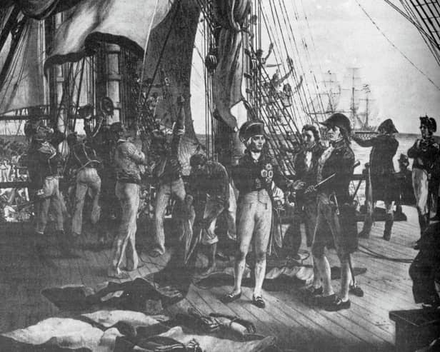 A picture of Nelson on board Victory. A talk on the Battle of Trafalgar will be given in Sunderland.
