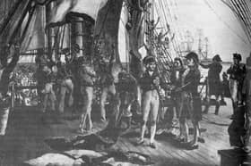 A picture of Nelson on board Victory. A talk on the Battle of Trafalgar will be given in Sunderland.
