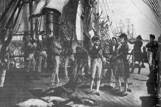 A picture of Nelson on board Victory. A talk on the Battle of Trafalgar will be given in Sunderland.