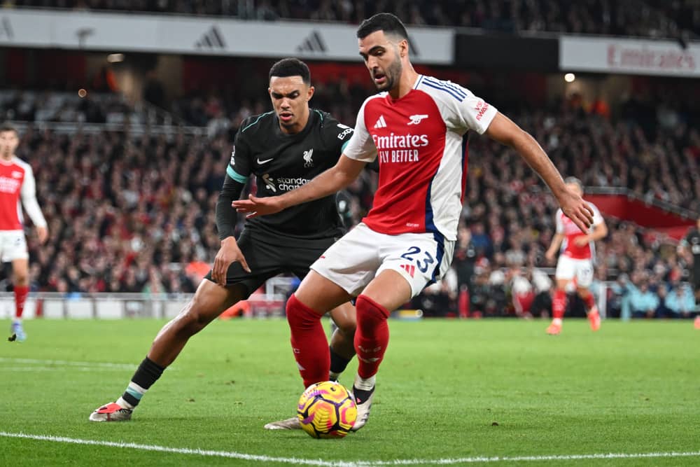 Mikel Merino in action against Liverpool. 