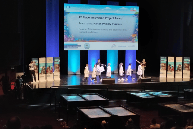 The pupils secured the Innovation Award for their idea of using bubble curtains to keep plastic waste out of the River Tyne.