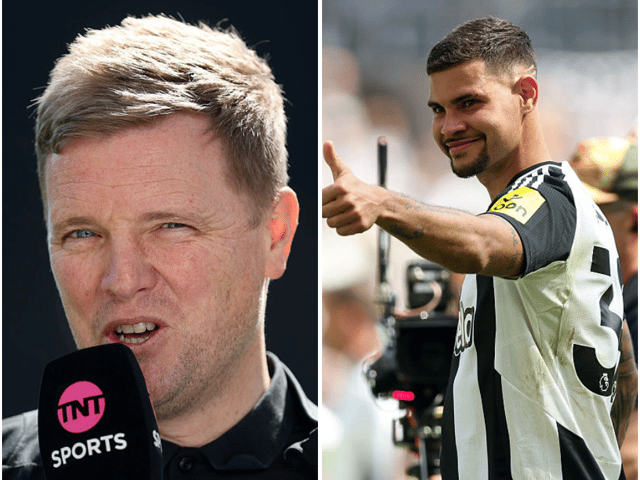 Bruno Guimaraes and Eddie Howe