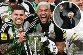 Bruno Guimaraes, Joelinton and Carlo Ancelotti
