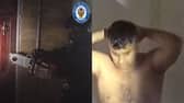 Police break through gang leader’s front door using chainsaw.