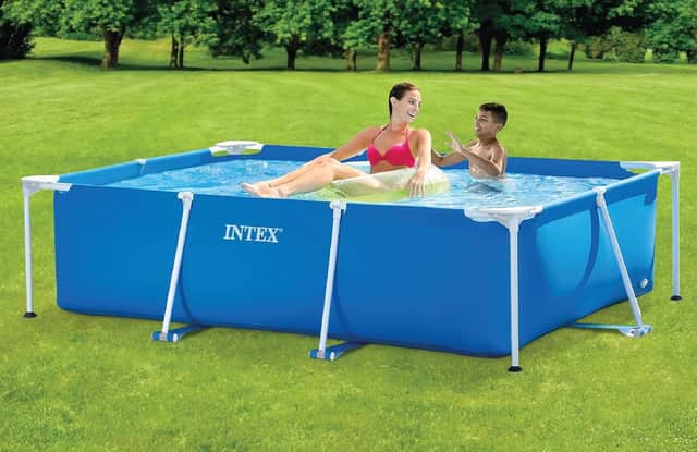The Intex Rectangular pool comes in two sizes