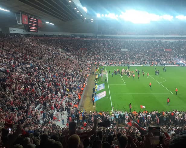 The scene at the final whistle.