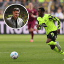 Borussia Dortmund's sporting director Sebastian Kehl and winger Jamie Gittens