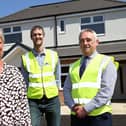 Councillor Liz McHugh is pictured with Duncan Rae, Project Manager from Dome Project Management. and Ken Parkin, Managing Director of Able Construction, at the new children’s home in South Shields.