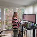 Happy wife, happy life: Gareth's other half loves using a standing desk on her long days in front of a screen