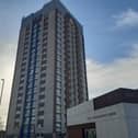Durham Court,  the last remaining residential high-rise building in Hebburn.