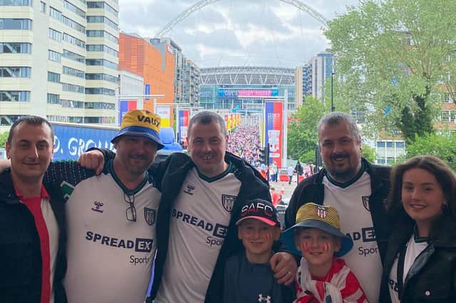 Brian, left, had travelled to Wembley with his family
