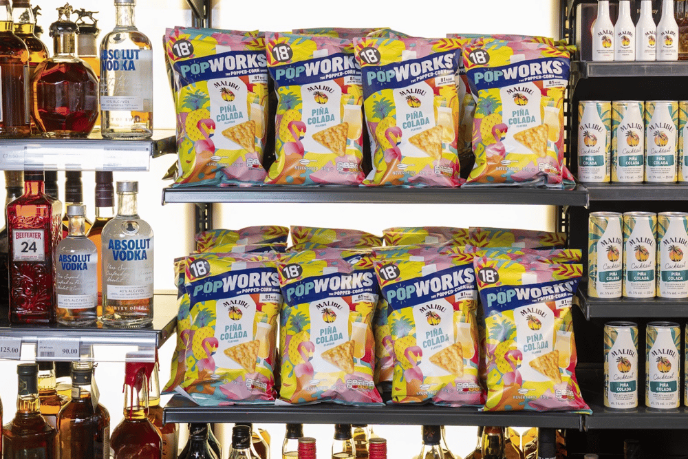 Popworks and Malibu partner up to create cocktail flavoured crisps