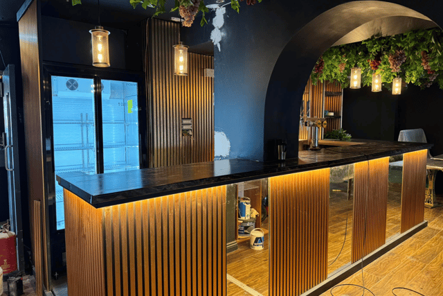 A look at the bar in the new Radhuni restaurant.