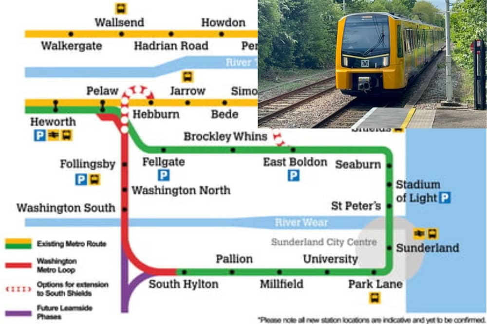 The Tyne & Wear Metro line is to be expanded to include Washington.