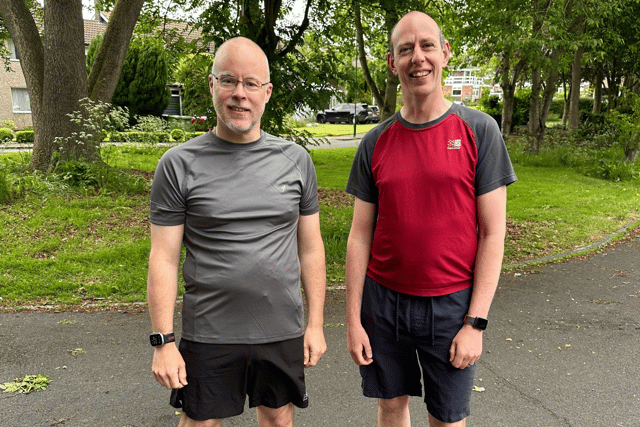 The Blaydon Race, on June 9, will be Rev Paul's (left) first competitive run.