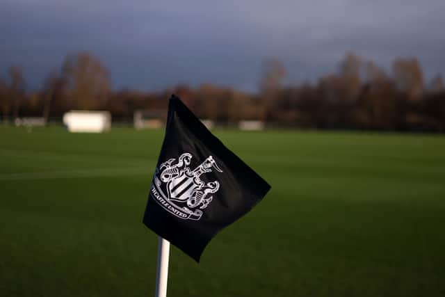 A general view of a corner flag at Newcastle United Academy on January 13, 2024 in Newcastle upon Tyne, England. (Photo by Manchester United/Manchester United via Getty Images)