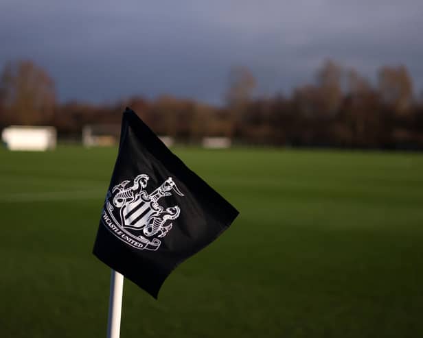 A general view of a corner flag prior to the U18 Premier League match between Newcastle United U18 v Manchester United U18 at Newcastle United Academy on January 13, 2024 in Newcastle upon Tyne, England. (Photo by Manchester United/Manchester United via Getty Images)