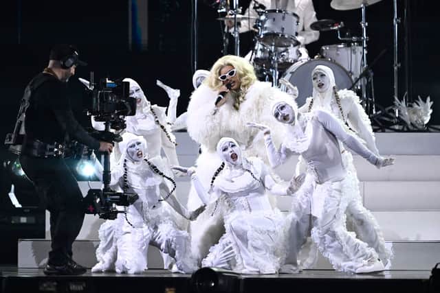 Jade performs at the Brit Awards.