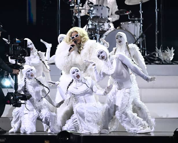 Jade performs at the Brit Awards.