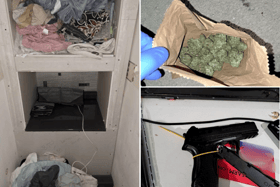 Police have arrested two suspected drug dealers and seized drugs, cash and a weapon following a raid in South Shields.