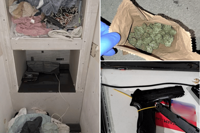 Police have arrested two suspected drug dealers and seized drugs, cash and a weapon following a raid in South Shields.