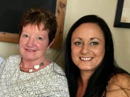 Ian's mother, Monica Muckle, alongside his wife Sarah Adel Wright.
